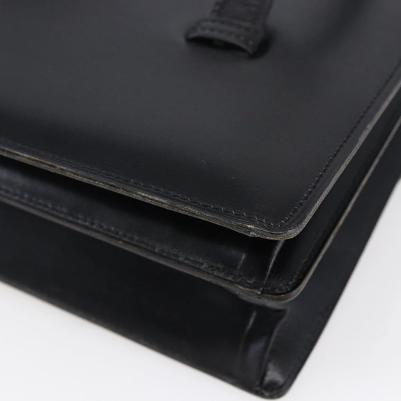 Christian Dior Hand Bag Leather Black Gold Auth 150570