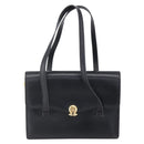 Christian Dior Hand Bag Leather Black Gold Auth 150570-2