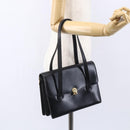 Christian Dior Hand Bag Leather Black Gold Auth 150570-21