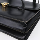 Christian Dior Hand Bag Leather Black Gold Auth 150570-9