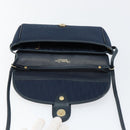 Christian Dior Trotter Canvas Shoulder Bag Navy Gold Auth 150571-15