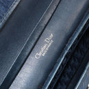 Christian Dior Trotter Canvas Shoulder Bag Navy Gold Auth 150571-16