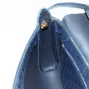 Christian Dior Trotter Canvas Shoulder Bag Navy Gold Auth 150571-19