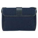 Christian Dior Trotter Canvas Shoulder Bag Navy Gold Auth 150571-3