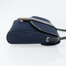 Christian Dior Trotter Canvas Shoulder Bag Navy Gold Auth 150571-4