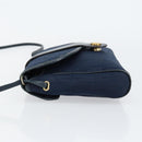 Christian Dior Trotter Canvas Shoulder Bag Navy Gold Auth 150571-5