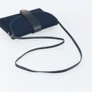 Christian Dior Trotter Canvas Shoulder Bag Navy Gold Auth 150571-7