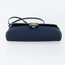 Christian Dior Trotter Canvas Shoulder Bag Navy Gold Auth 150571-9