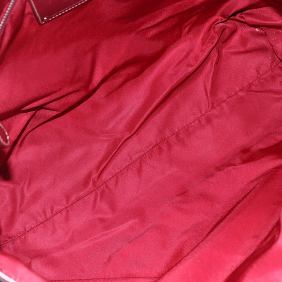 PRADA Tote Bag Nylon Khaki Silver Auth 150572