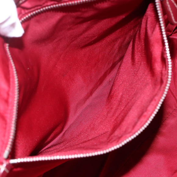 PRADA Tote Bag Nylon Khaki Silver Auth 150572