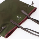 PRADA Tote Bag Nylon Khaki Silver Auth 150572-6