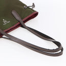 PRADA Tote Bag Nylon Khaki Silver Auth 150572-7