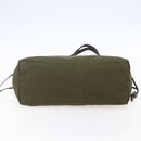 PRADA Tote Bag Nylon Khaki Silver Auth 150572-5