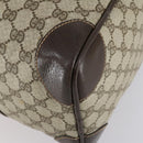 GUCCI GG Supreme Web Sherry Line Boston Bag PVC Beige Gold Auth 150574-8