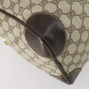 GUCCI GG Supreme Web Sherry Line Boston Bag PVC Beige Gold Auth 150574-15