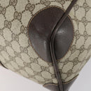 GUCCI GG Supreme Web Sherry Line Boston Bag PVC Beige Gold Auth 150574-16