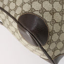 GUCCI GG Supreme Web Sherry Line Boston Bag PVC Beige Gold Auth 150574-17