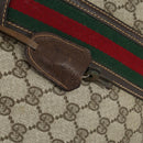 GUCCI GG Supreme Web Sherry Line Boston Bag PVC Beige Gold Auth 150574-9