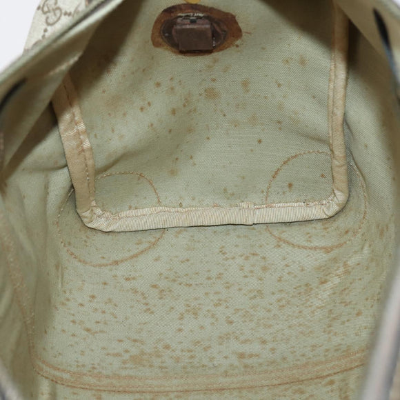 GUCCI GG Supreme Web Sherry Line Boston Bag PVC Beige Gold Auth 150574