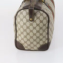 GUCCI GG Supreme Web Sherry Line Boston Bag PVC Beige Gold Auth 150574-3