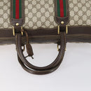 GUCCI GG Supreme Web Sherry Line Boston Bag PVC Beige Gold Auth 150574-7