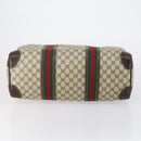 GUCCI GG Supreme Web Sherry Line Boston Bag PVC Beige Gold Auth 150574-5