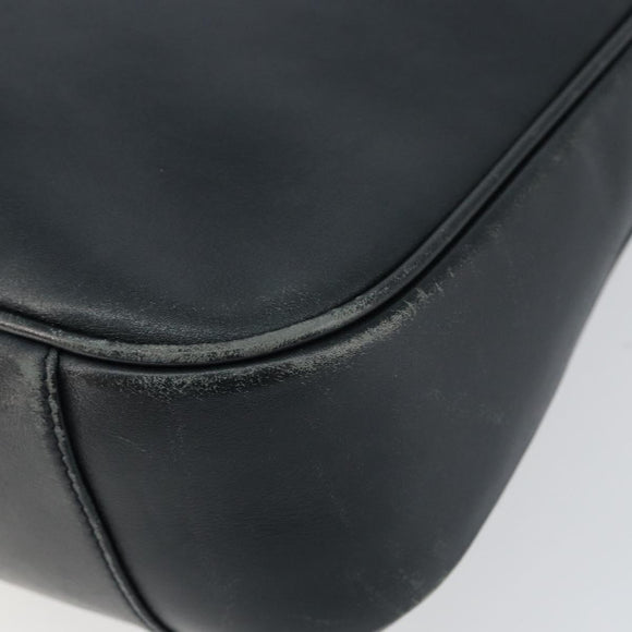 GUCCI Bamboo Hand Bag Leather Black Gold 001 3444 1638 Auth 150577