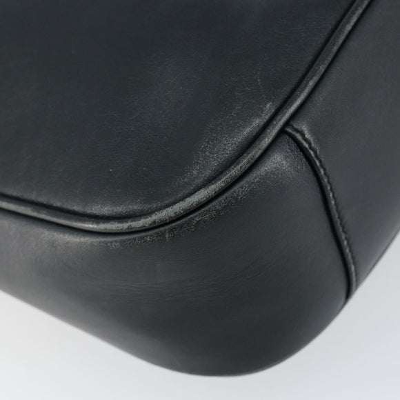 GUCCI Bamboo Hand Bag Leather Black Gold 001 3444 1638 Auth 150577