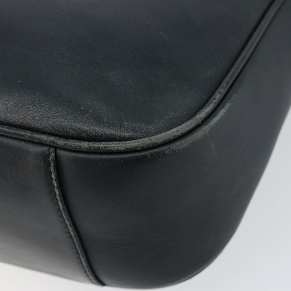 GUCCI Bamboo Hand Bag Leather Black Gold 001 3444 1638 Auth 150577