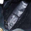 GUCCI Bamboo Hand Bag Leather Black Gold 001 3444 1638 Auth 150577-10