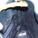 GUCCI Bamboo Hand Bag Leather Black Gold 001 3444 1638 Auth 150577-18