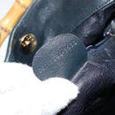 GUCCI Bamboo Hand Bag Leather Black Gold 001 3444 1638 Auth 150577-12