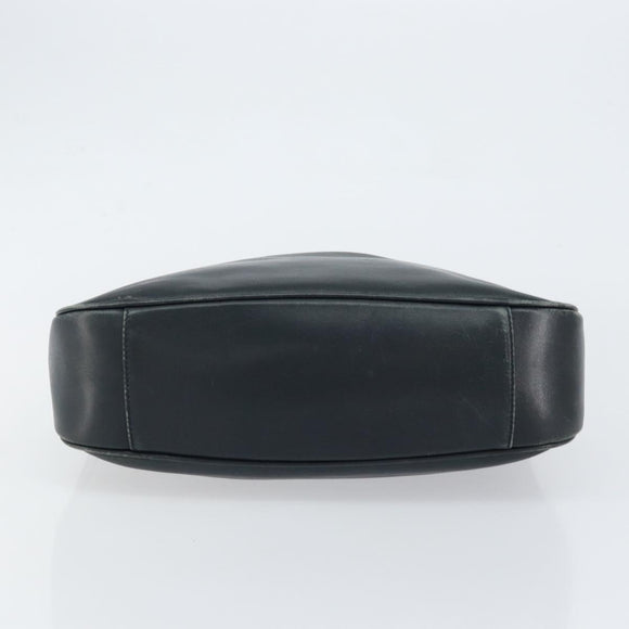 GUCCI Bamboo Hand Bag Leather Black Gold 001 3444 1638 Auth 150577