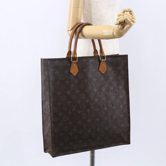 LOUIS VUITTON Monogram Sac Plat Hand Bag M51140 LV Auth 150580