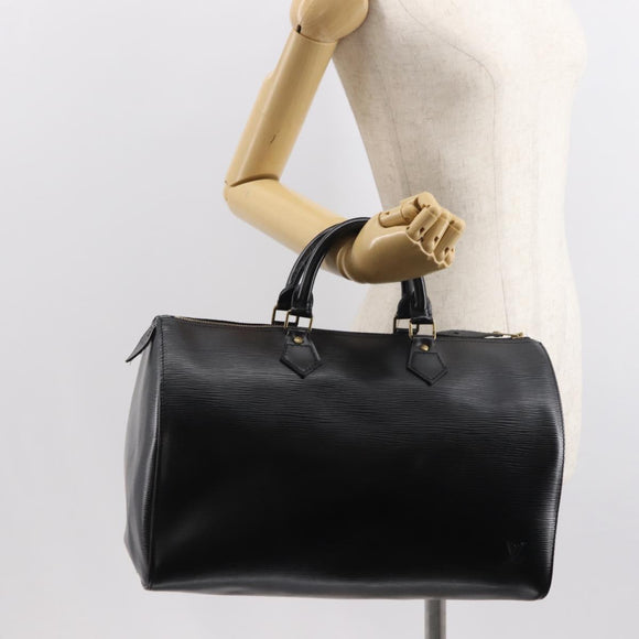 LOUIS VUITTON Epi Speedy 35 Hand Bag Black M42992 LV Auth 150584V