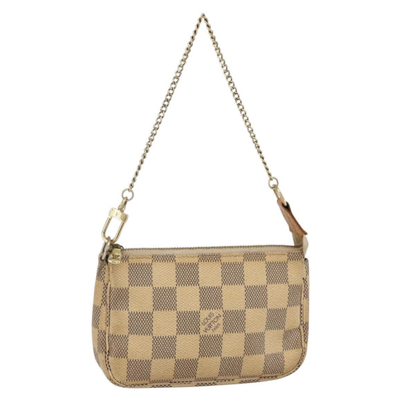 LOUIS VUITTON Damier Azur Mini Pochette Accessoires Pouch N63005 LV Auth 150585