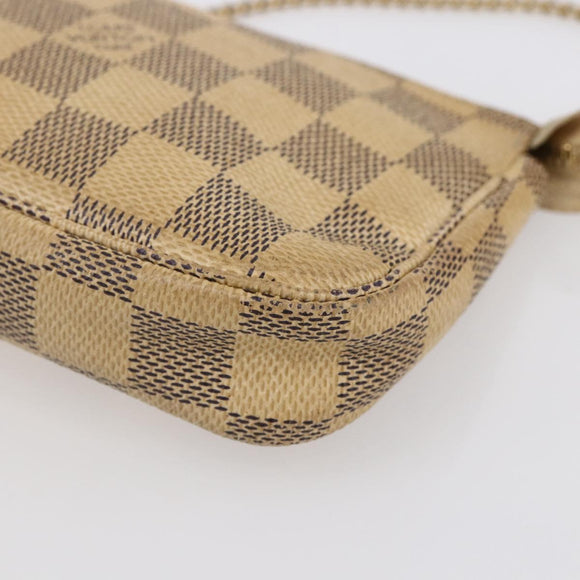 LOUIS VUITTON Damier Azur Mini Pochette Accessoires Pouch N63005 LV Auth 150585