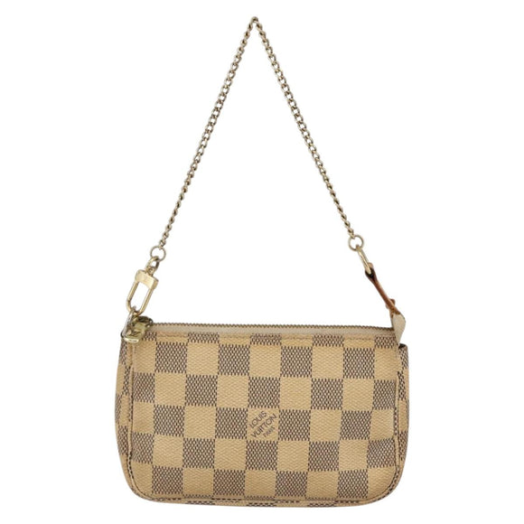 LOUIS VUITTON Damier Azur Mini Pochette Accessoires Pouch N63005 LV Auth 150585