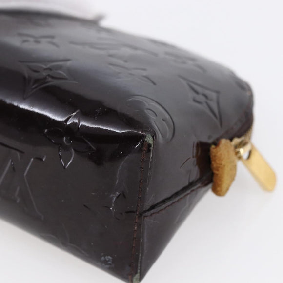 LOUIS VUITTON Vernis Pochette Cosmetic PM Pouch Amarante M91495 LV Auth 150586