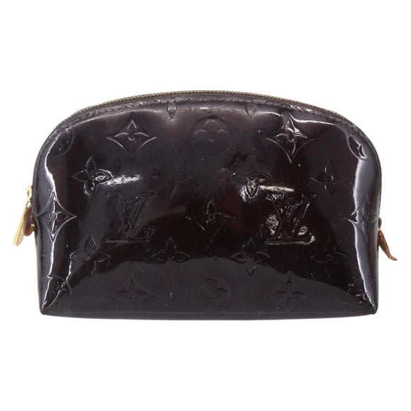 LOUIS VUITTON Vernis Pochette Cosmetic PM Pouch Amarante M91495 LV Auth 150586