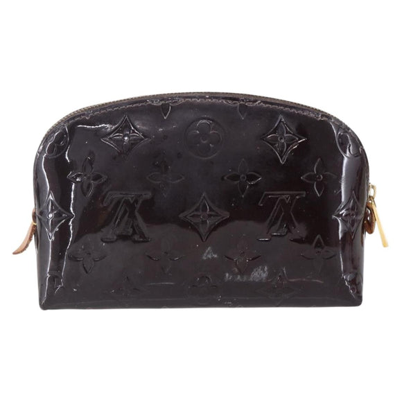 LOUIS VUITTON Vernis Pochette Cosmetic PM Pouch Amarante M91495 LV Auth 150586
