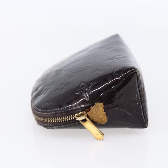 LOUIS VUITTON Vernis Pochette Cosmetic PM Pouch Amarante M91495 LV Auth 150586