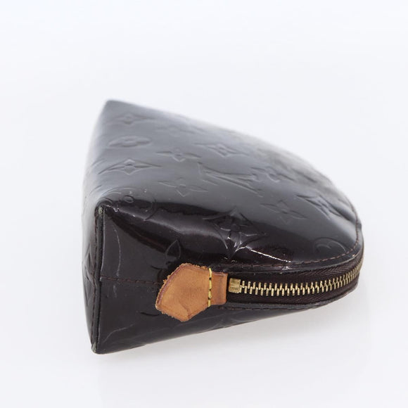 LOUIS VUITTON Vernis Pochette Cosmetic PM Pouch Amarante M91495 LV Auth 150586