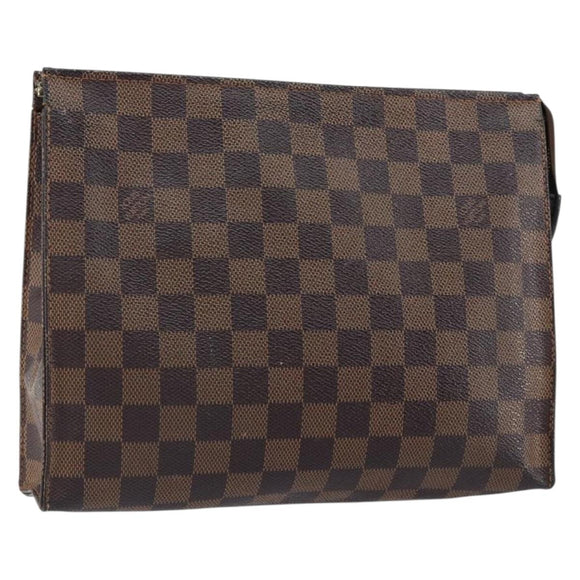 LOUIS VUITTON Damier Ebene Poche Toilette 26 Pouch N47543 LV Auth 150587