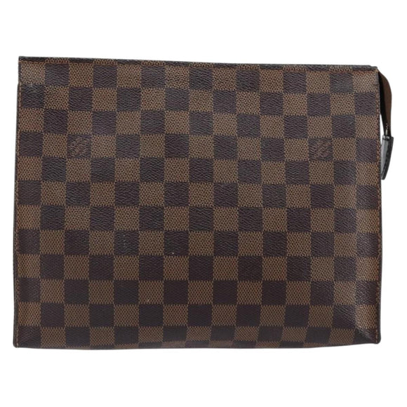 LOUIS VUITTON Damier Ebene Poche Toilette 26 Pouch N47543 LV Auth 150587
