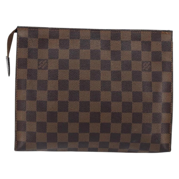 LOUIS VUITTON Damier Ebene Poche Toilette 26 Pouch N47543 LV Auth 150587