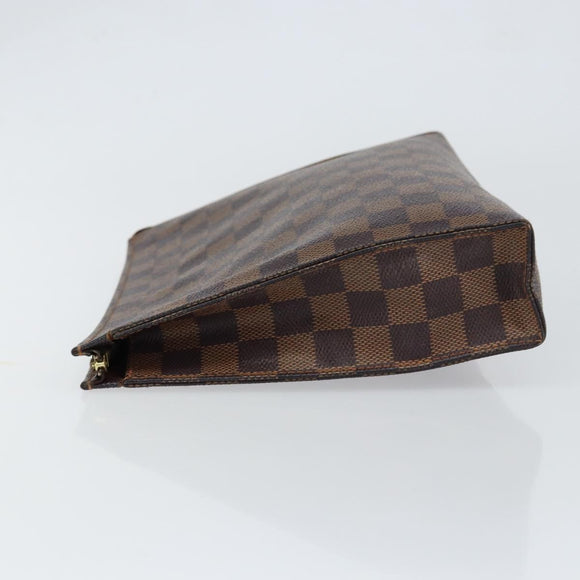 LOUIS VUITTON Damier Ebene Poche Toilette 26 Pouch N47543 LV Auth 150587