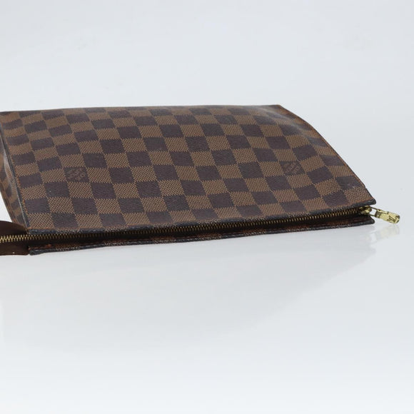 LOUIS VUITTON Damier Ebene Poche Toilette 26 Pouch N47543 LV Auth 150587