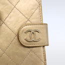 CHANEL Matelasse Compact Wallet Leather Gold CC Auth 150602-17
