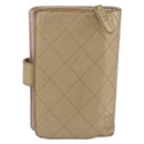 CHANEL Matelasse Compact Wallet Leather Gold CC Auth 150602-2